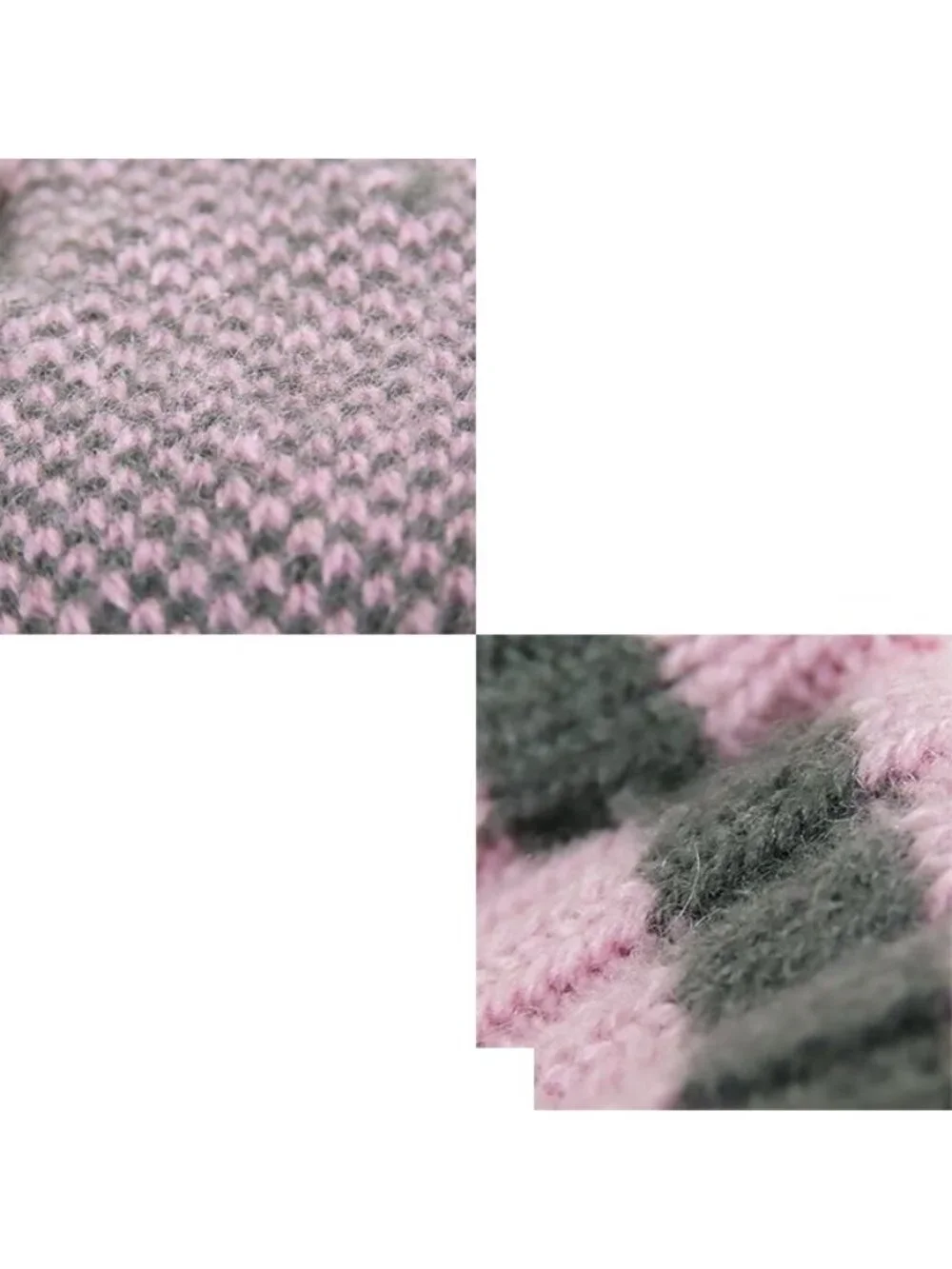 Gucci Fingerless Gloves Pink Gray Cashmere GG Logo
